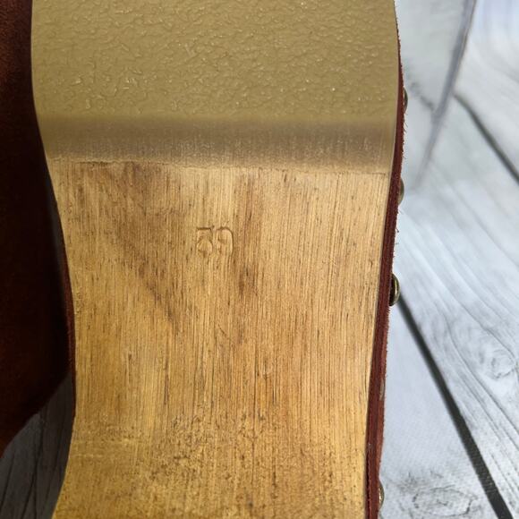 Mango Brown Suede Clog Sandals - Picture 8 of 11